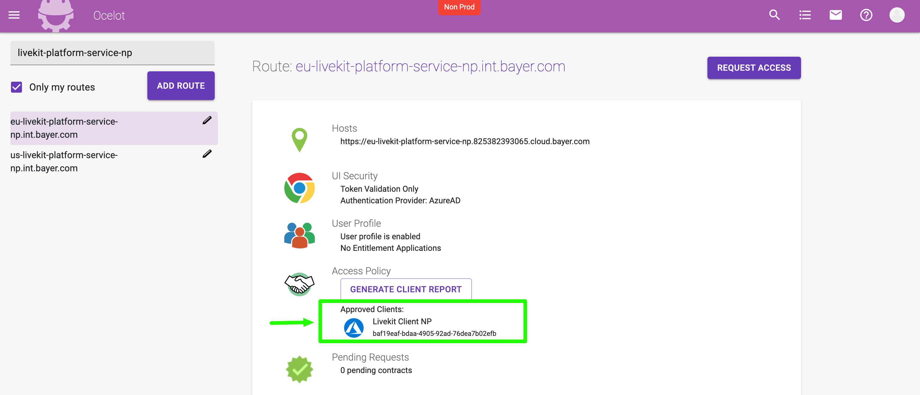 Approved Client in Access Policy