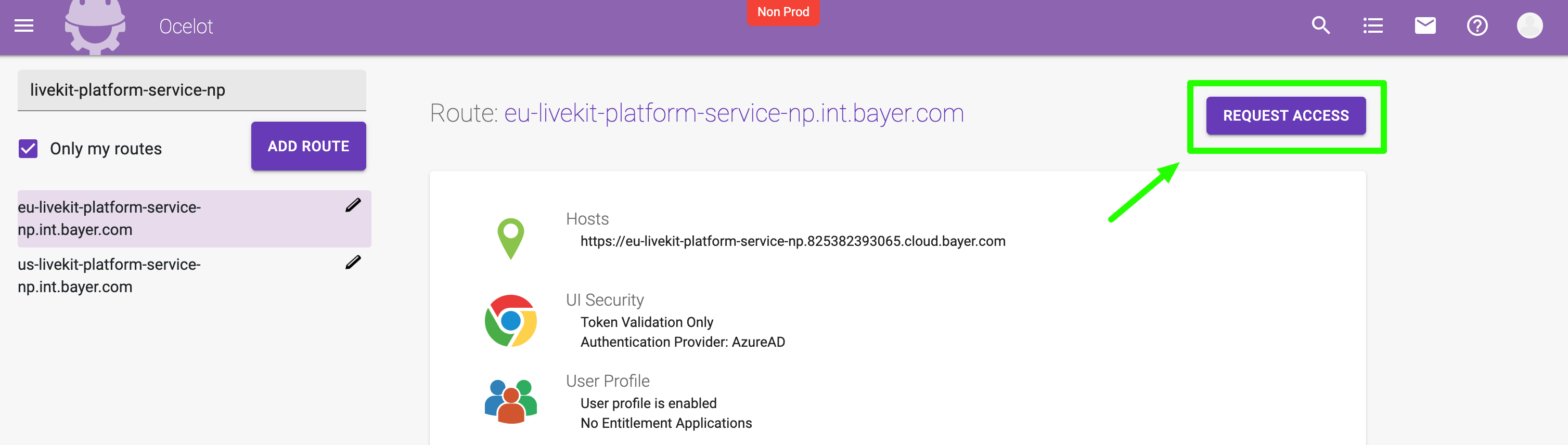 Click Request Access